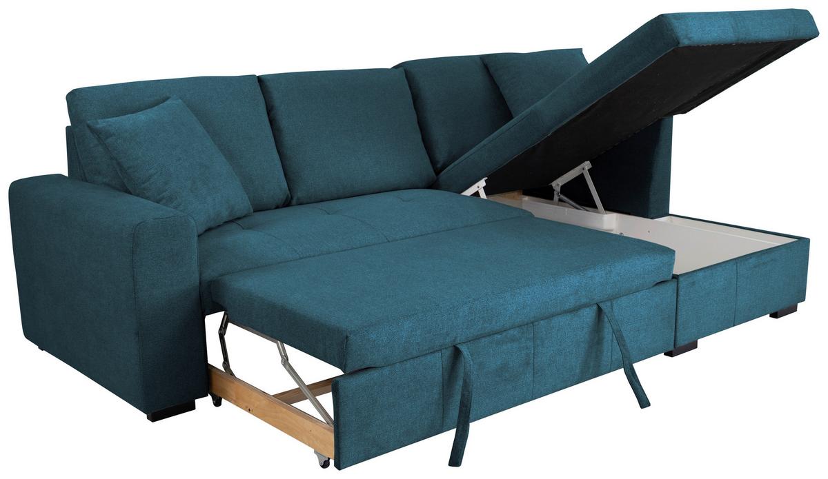 Kutna Garnitura Lukas - plava, Trend, tekstil (239/158cm) - Modern Living