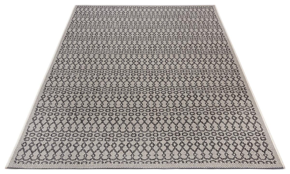 Outdoorteppich Vanti Grau/Beige ca. 76x150cm - Beige/Grau, Design, Kunststoff (76/150cm)