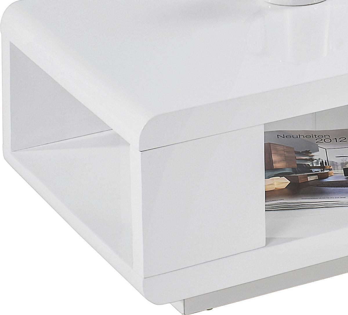 STOLIK KAWOWY CHICAGO - biały, Modern, materiał drewnopochodny (120/36/60cm)