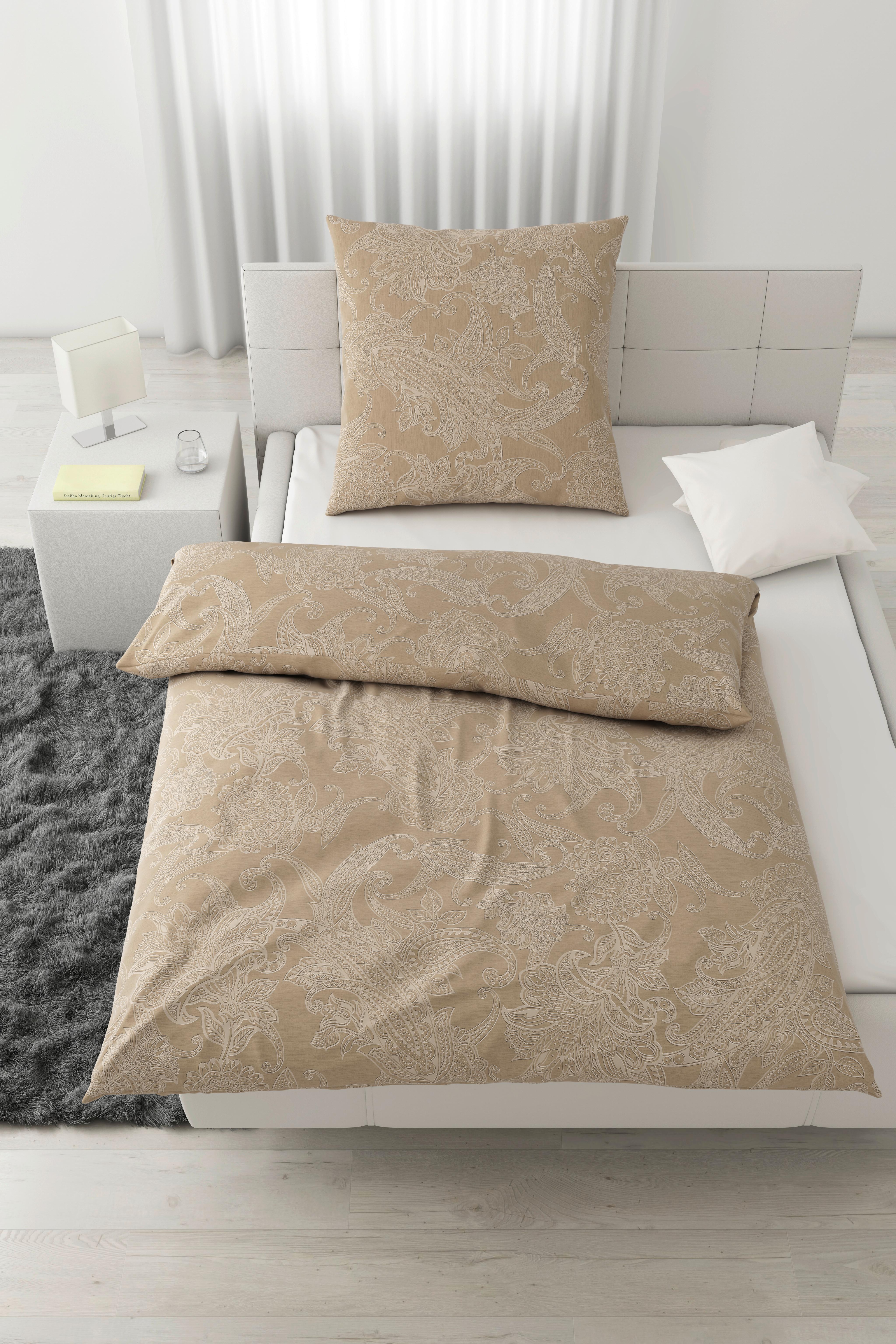 Bettwäsche Amal XL Beige ca. 155x220cm - Beige, ROMANTIK / LANDHAUS, Textil (155/220cm) - Modern Living