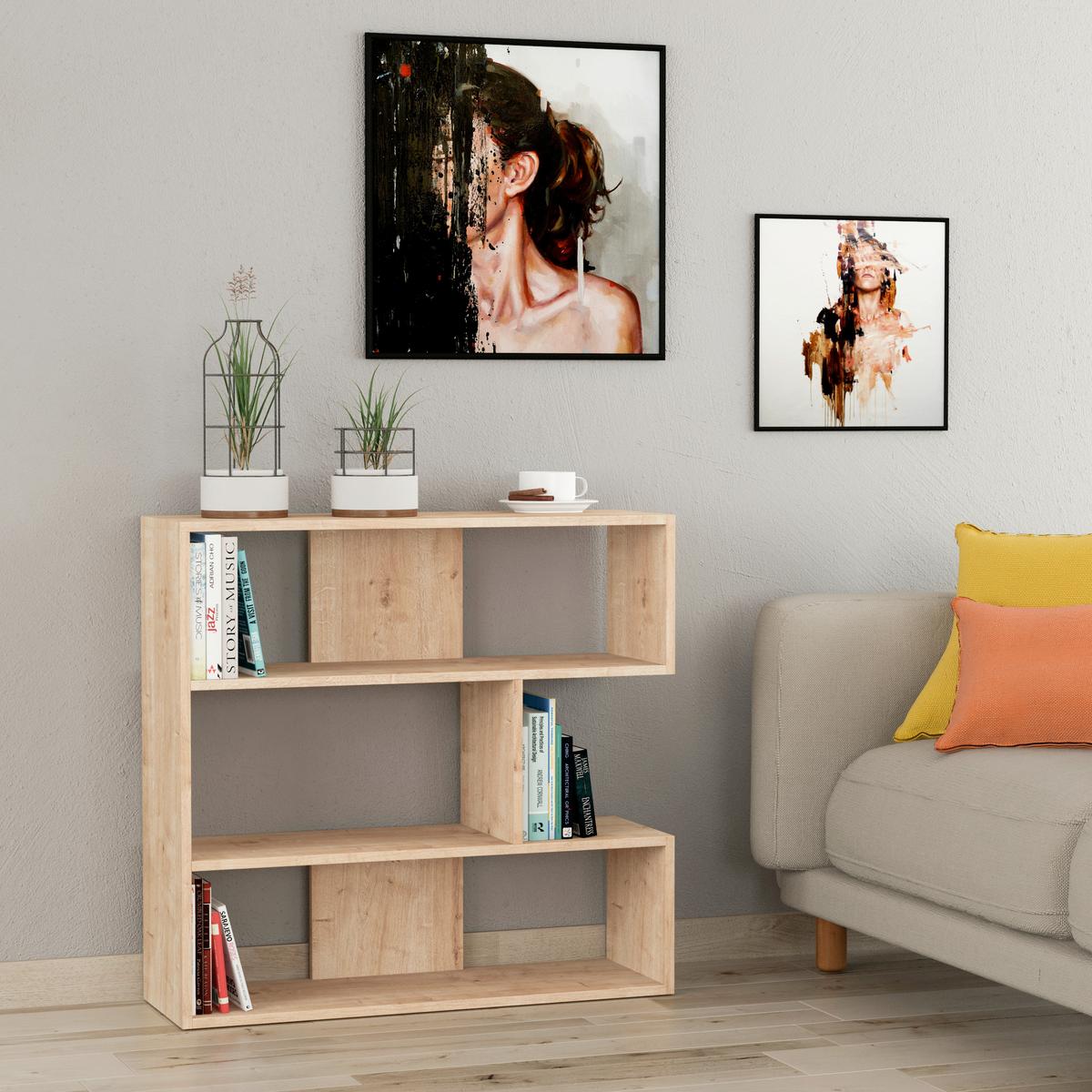 Bücherregal Molly ca. 94x89x30 cm Eichefarben - Eichefarben, Design, Holzwerkstoff (94/89/30cm) - Livetastic