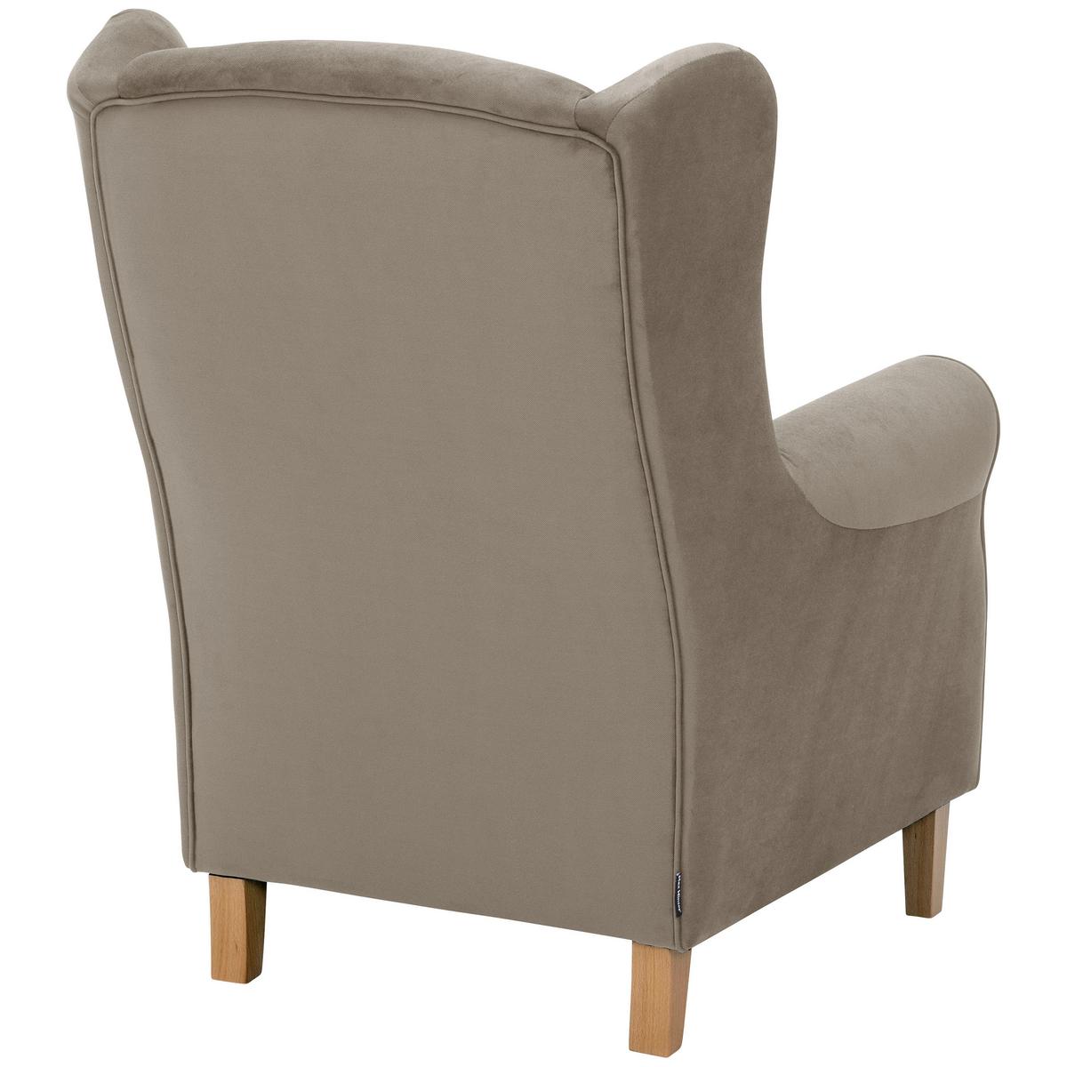 Ohrensessel ''Lorris'', Hellbraun - Hellbraun/Eichefarben, KONVENTIONELL, Holz/Textil (77/103/86cm) - Max Winzer