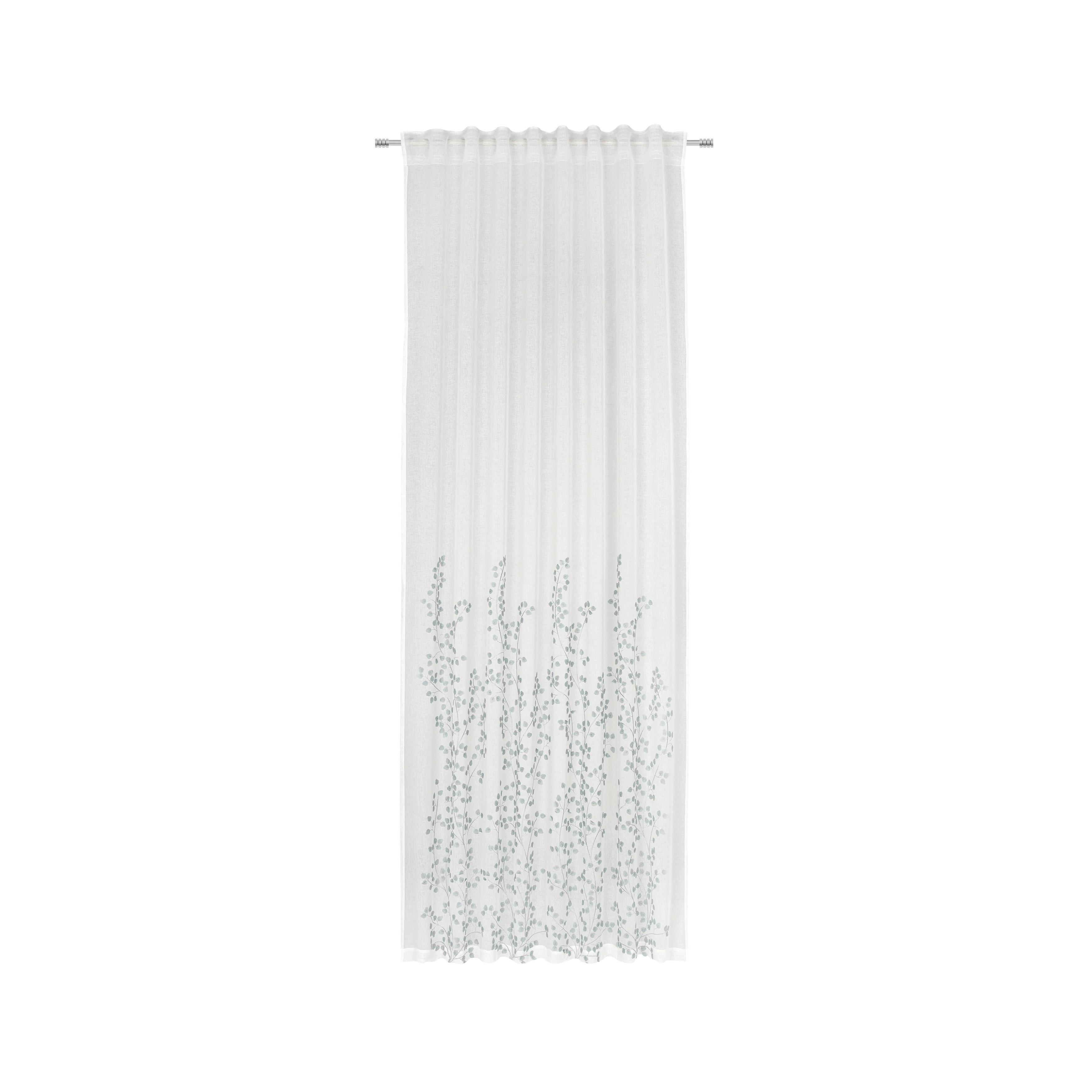 GARDINLÄNGD LIVIE - vit/ljusgrön, Basics, textil (135/245cm) - Mömax