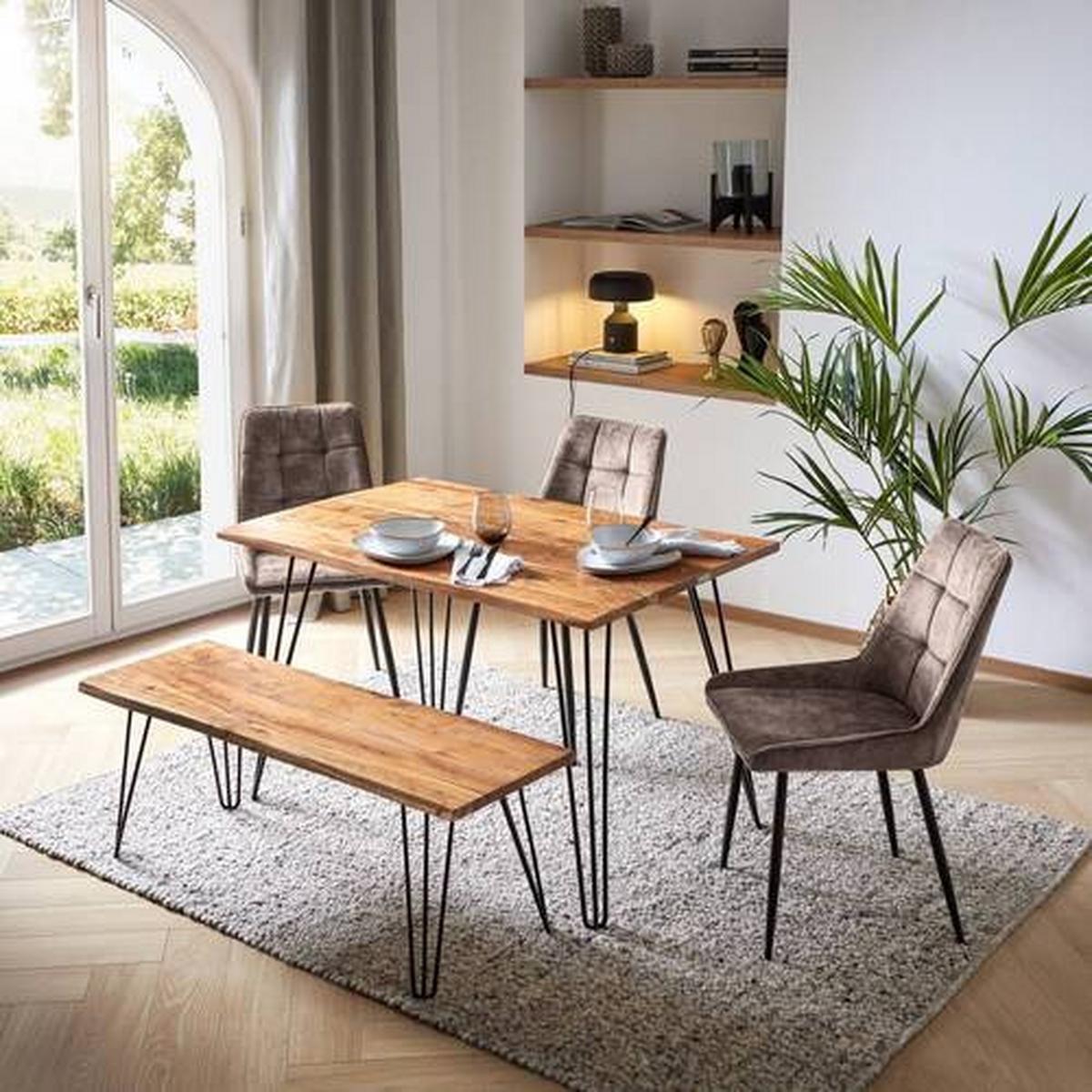 KRZESŁO ULLA - czarny/jasnobrązowy, Design, metal/tkanina (48/87/60cm) - Xora