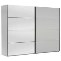 Omara Z Drsnimi Vrati Ernie, Bela, Z Ogledalom - bela/barve aluminija, Moderno, kovina/steklo (225/210/65cm) - MID.YOU