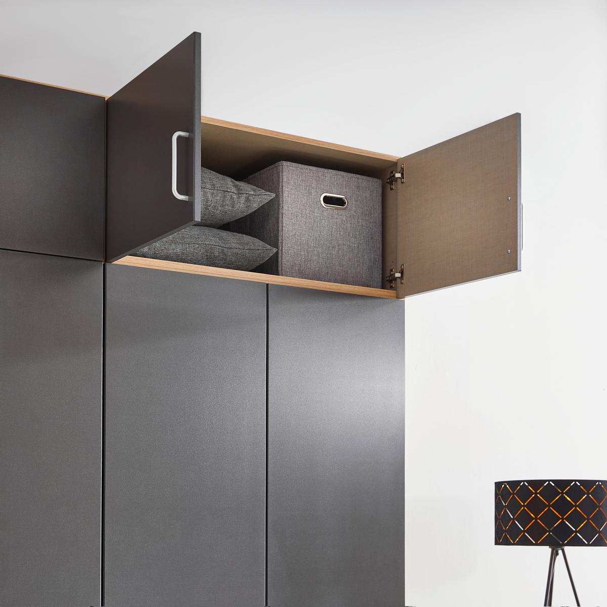 Aufsatzschrank Aalen-Extra in Grau/Eiche Artisan - Alufarben/Eiche Artisan, Holzwerkstoff/Kunststoff (181/39/54cm) - Mömax