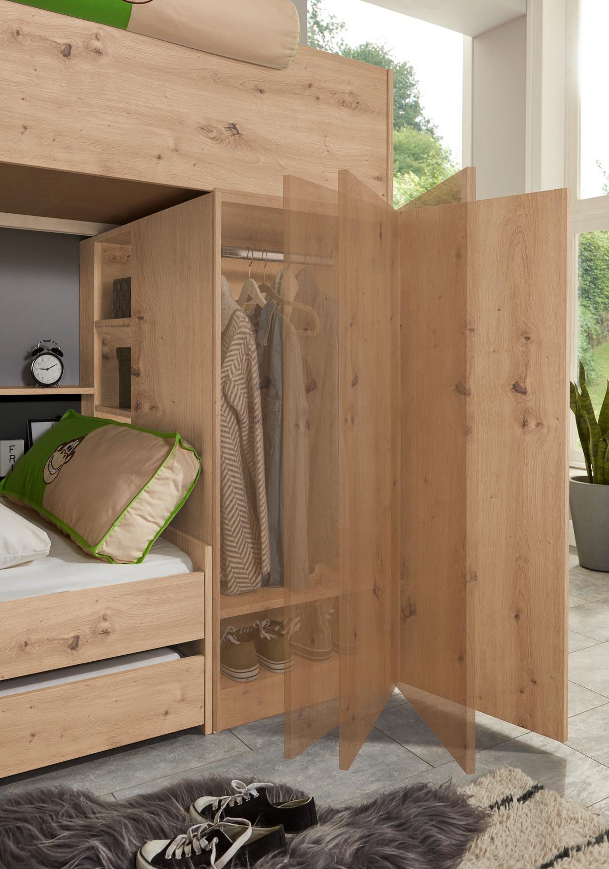 Krevet Na Kat Sina - hrast Artisan, Moderno, drvni materijal (111/181,2/259cm) - Modern Living