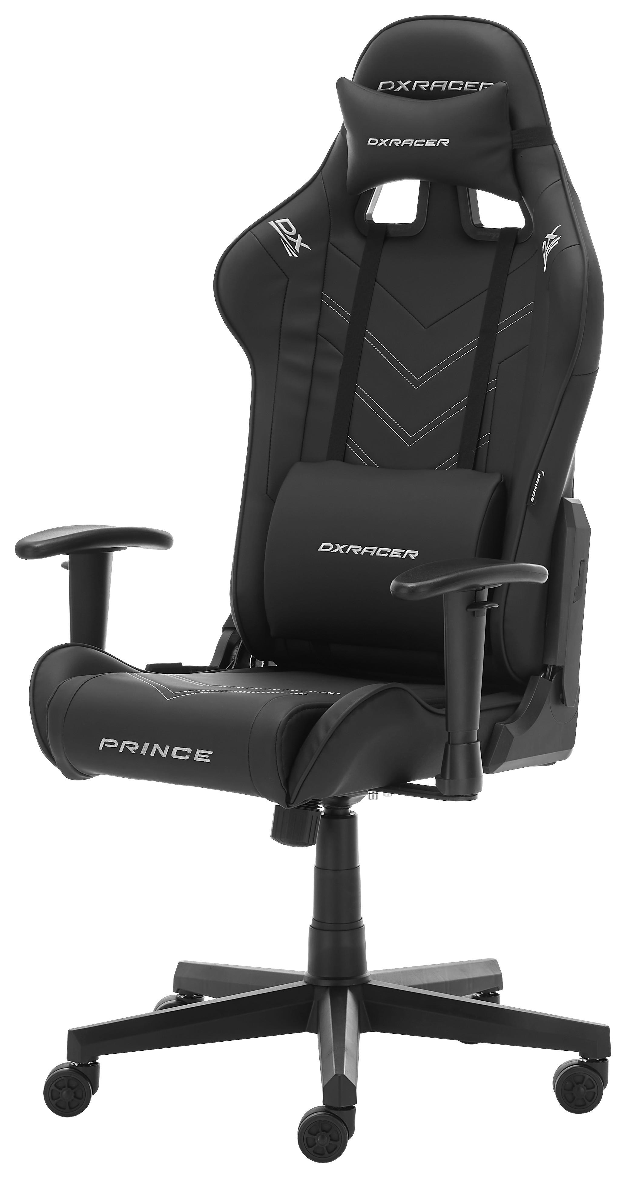 GAMINGSTOL PRINCE -EXKLUSIV- - vit/svart, Modern, textil/plast (67/126/67cm) - Dxracer