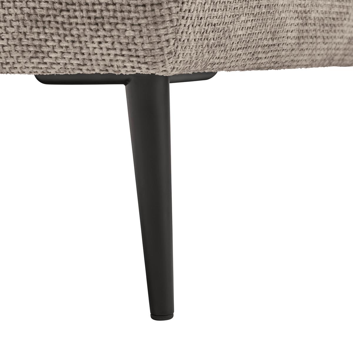 Ecksofa Custom Beige - Beige/Schwarz, MODERN, Textil/Metall (164/255cm) - Mömax