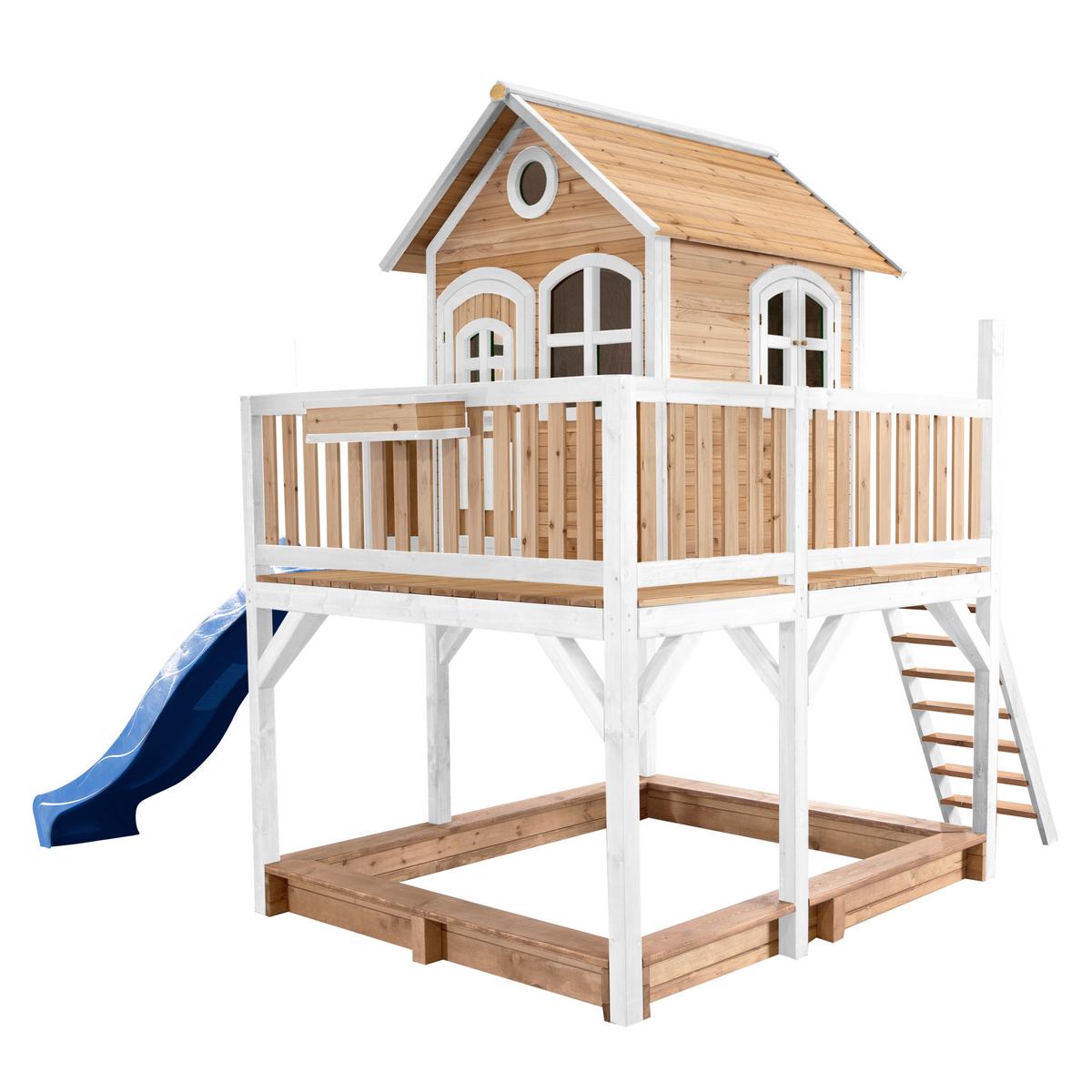 Spielturm Liam aus Zedernholz - Blau/Braun, Basics, Holz (613/291/277cm) - Ambia Garden