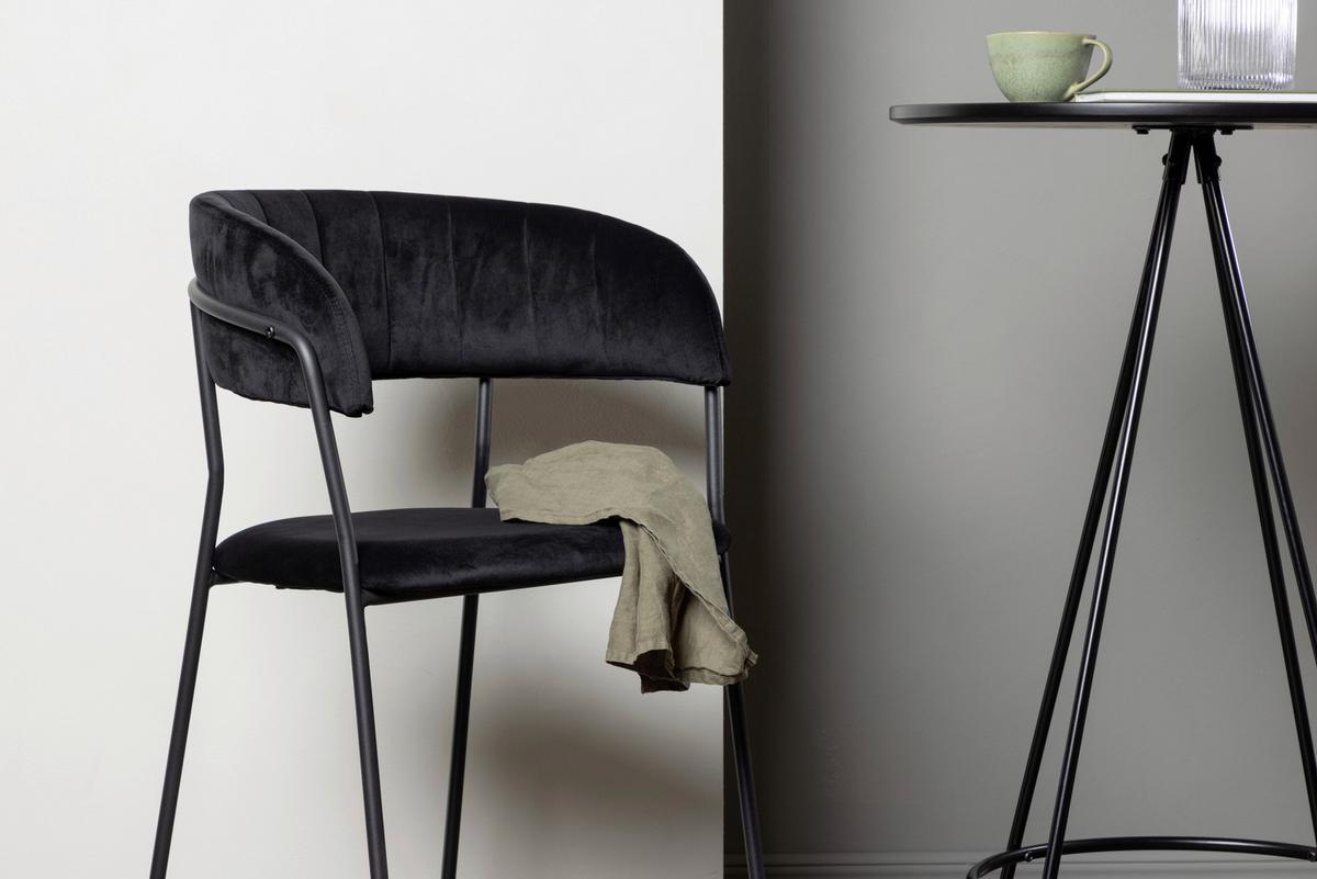 BARHOCKER-SET LUI - Schwarz, Design, Textil/Metall (53/97/49cm) - Livetastic