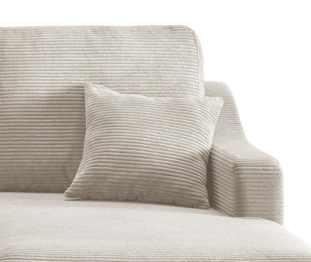 Ecksofa Valentina Cord ca. 228x150 cm Beige - Beige/Naturfarben, Design, Holz/Textil (228/150cm) - P & B