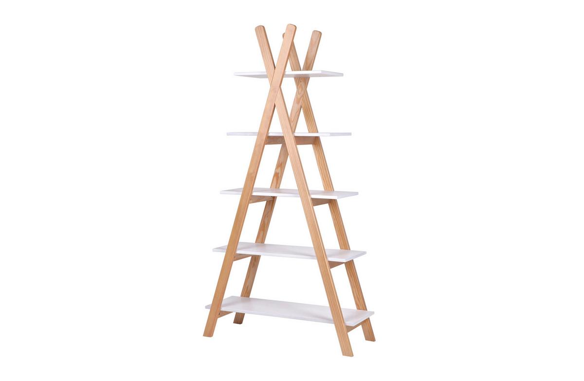 Regal Weiß/Naturfarben - Naturfarben/Weiß, Design, Holz/Holzwerkstoff (90/170/35cm) - Livetastic