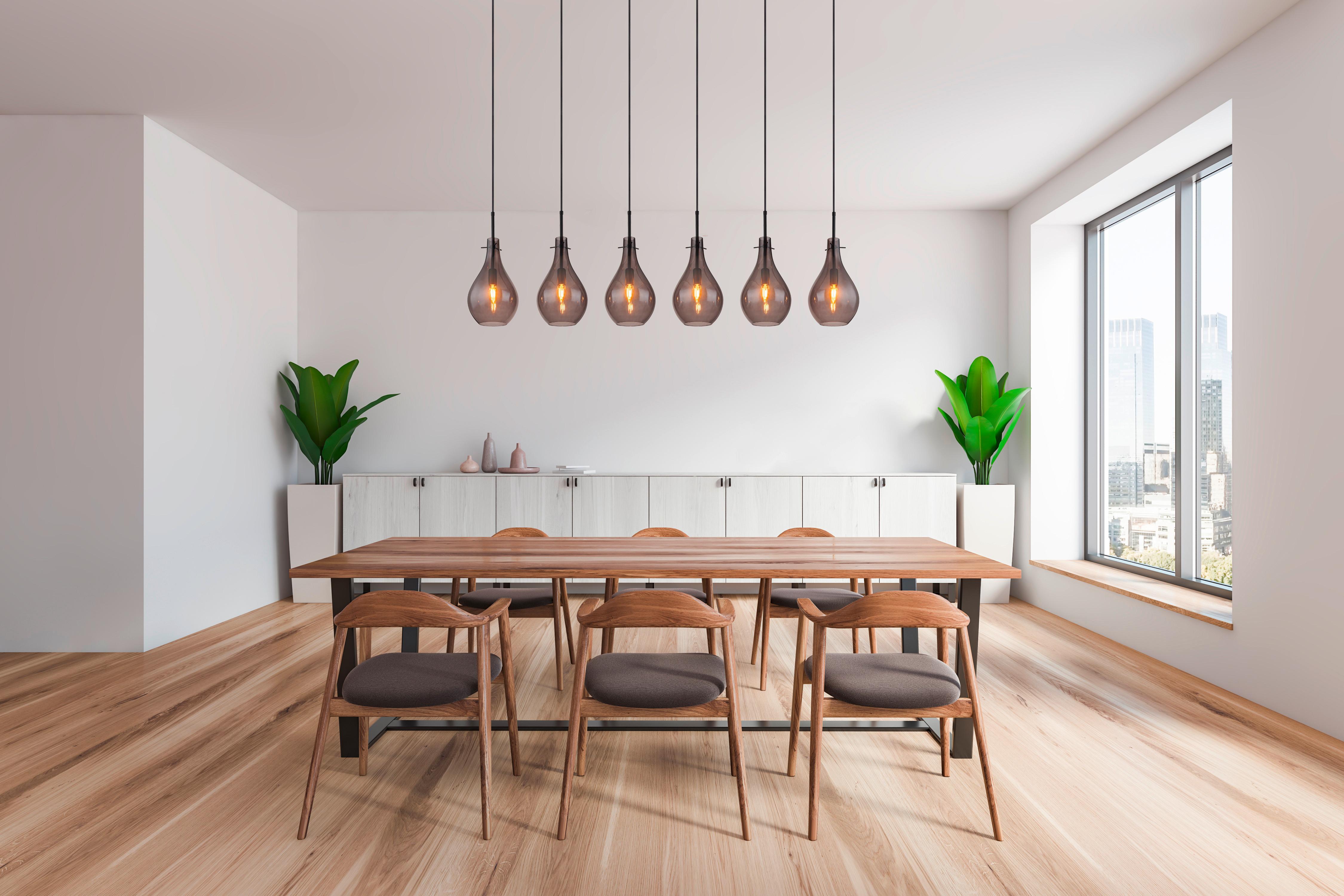 Hängeleuchte Oskus Schwarz max. 40 Watt - Schwarz, Design, Glas/Metall (140/18/120cm) - Globo