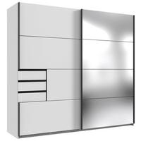 Schwebetürenschrank Saigon ca. 225x210 cm Weiß - Schwarz/Weiß, MODERN, Holzwerkstoff/Metall (225/210/64cm) - MID.YOU