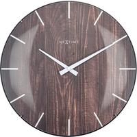 Wanduhr Edge Wood Dome Braun - Braun, Basics, Glas (35/35/3cm) - Nextime