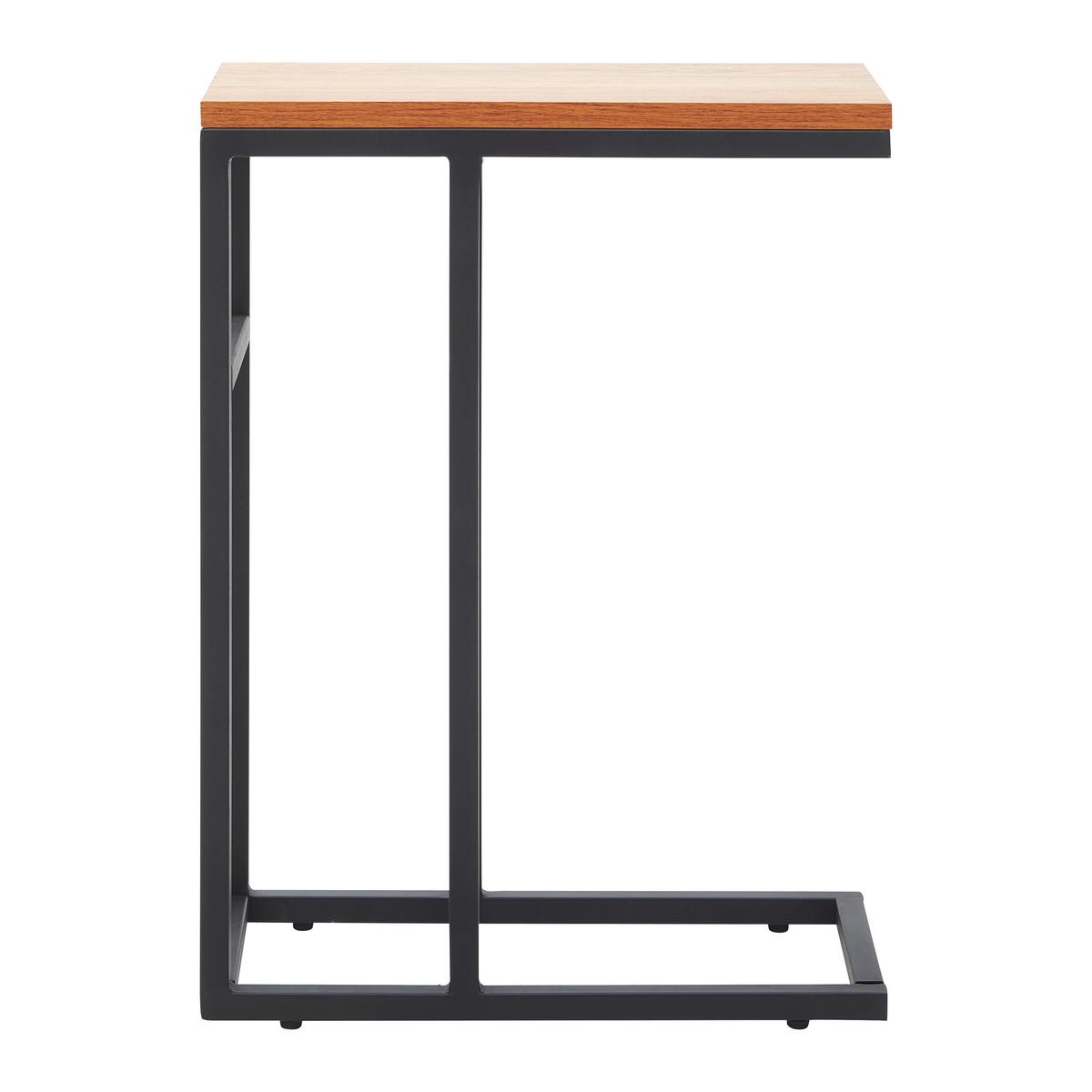 Beistelltisch Giorgia Eichefarbe/Schwarz MDF - Eichefarben/Schwarz, MODERN, Holzwerkstoff/Metall (47/27/64cm) - Bessagi Home
