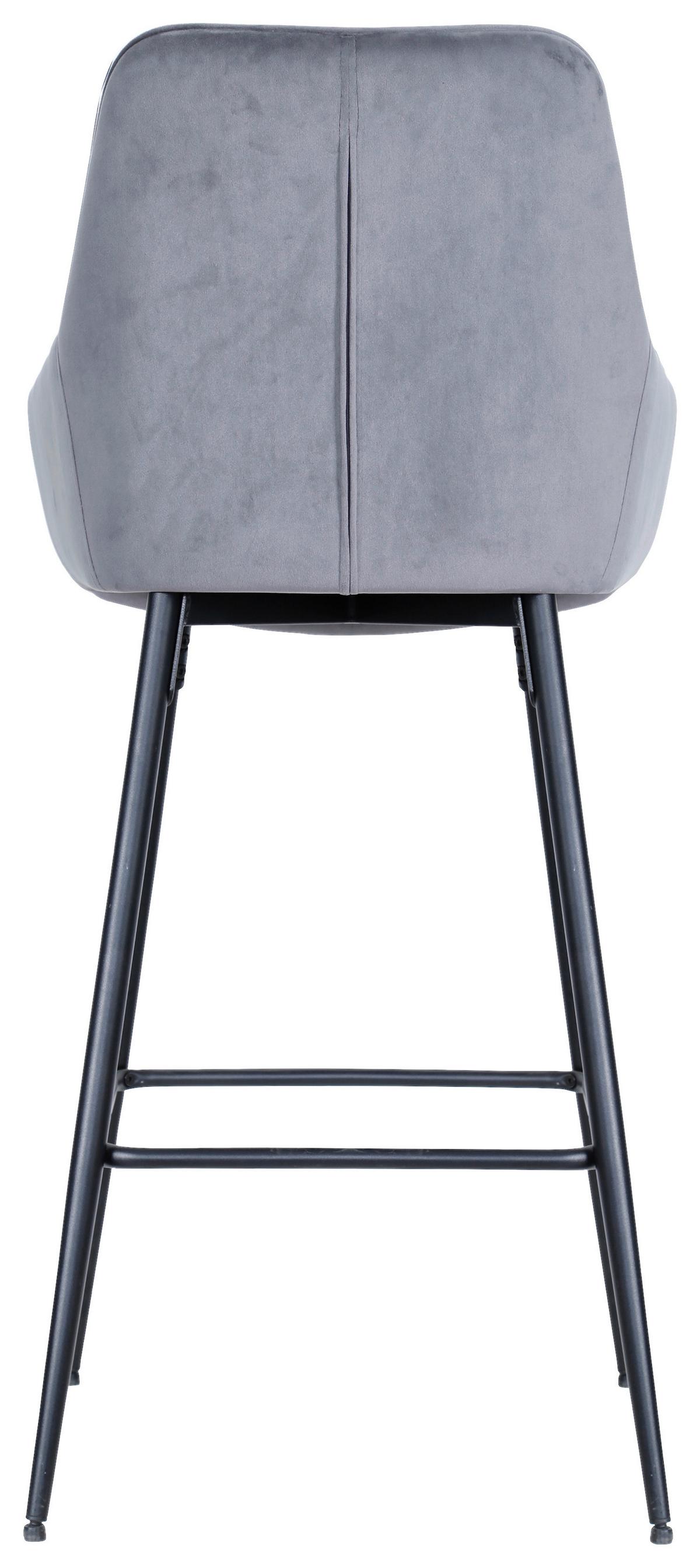 STOŁEK BAROWY DAISY - czarny/szary, Modern, metal/drewno (54/109/53cm) - MID.YOU