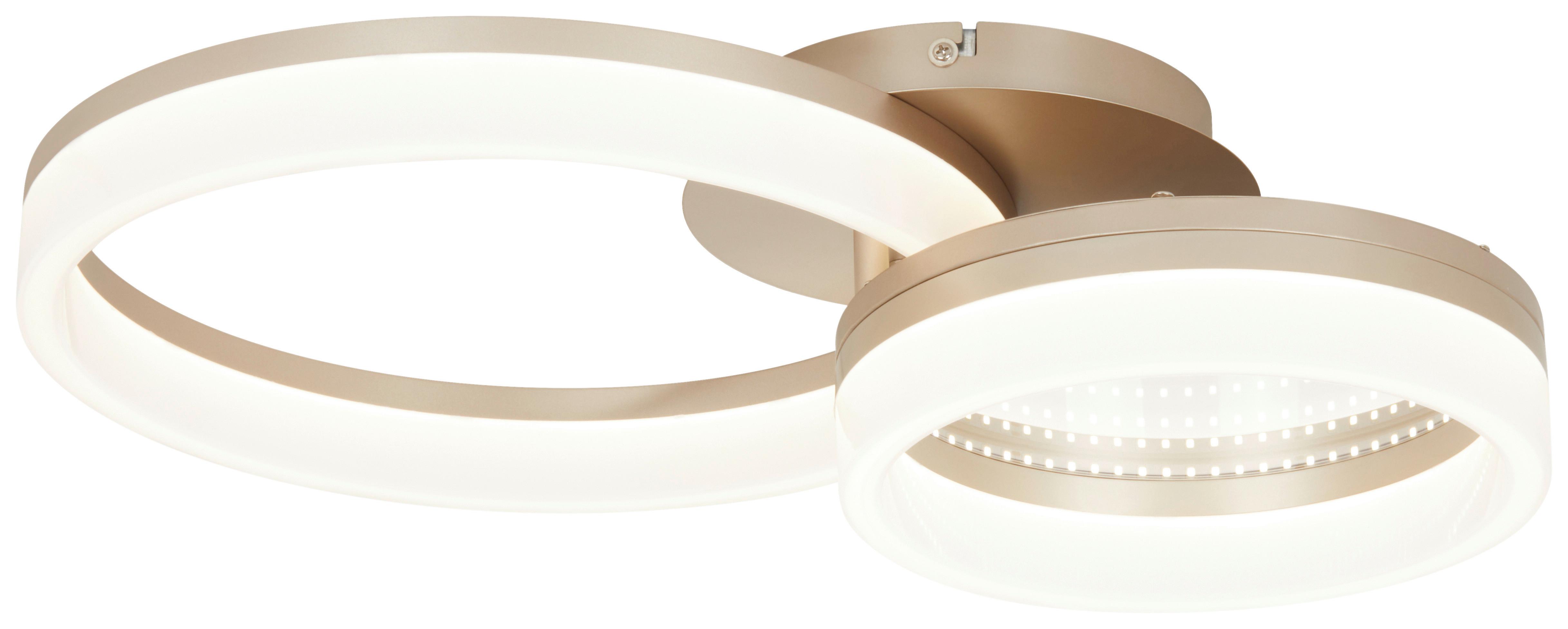 LED-Deckenleuchte Ruli Weiß/Gold max. 24 Watt - vit, Modern, metall/plast (49/33/13cm) - Mömax