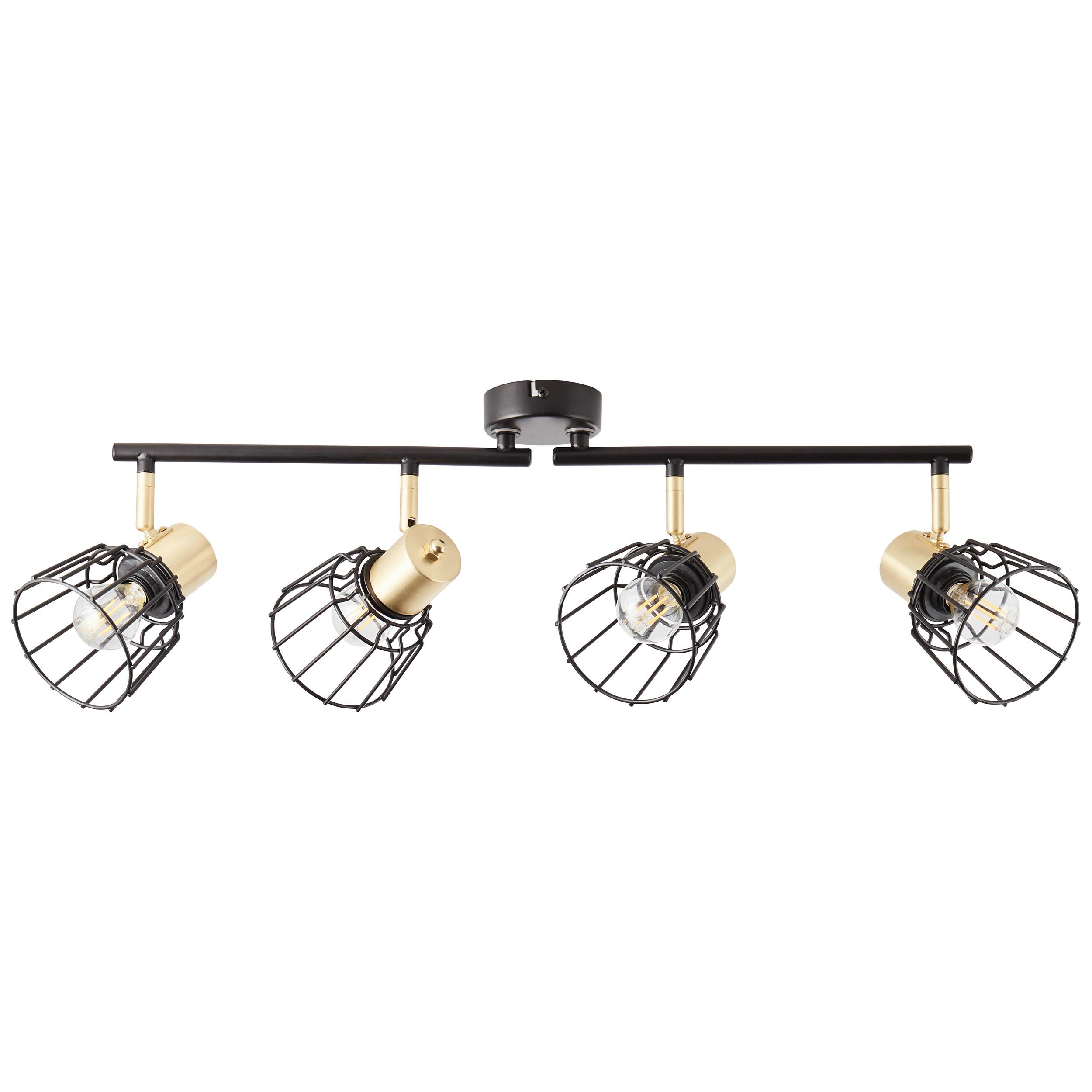 Strahler Posca Schwarz/Messing max. 40 Watt - Messingfarben/Schwarz, Basics, Metall (18/60/28cm) - Brilliant