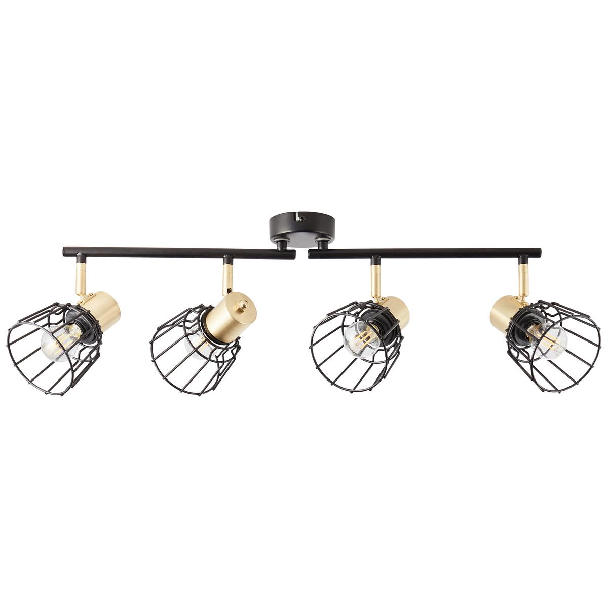 Strahler Posca Schwarz/Messing max. 40 Watt - Messingfarben/Schwarz, Basics, Metall (18/60/28cm) - Brilliant