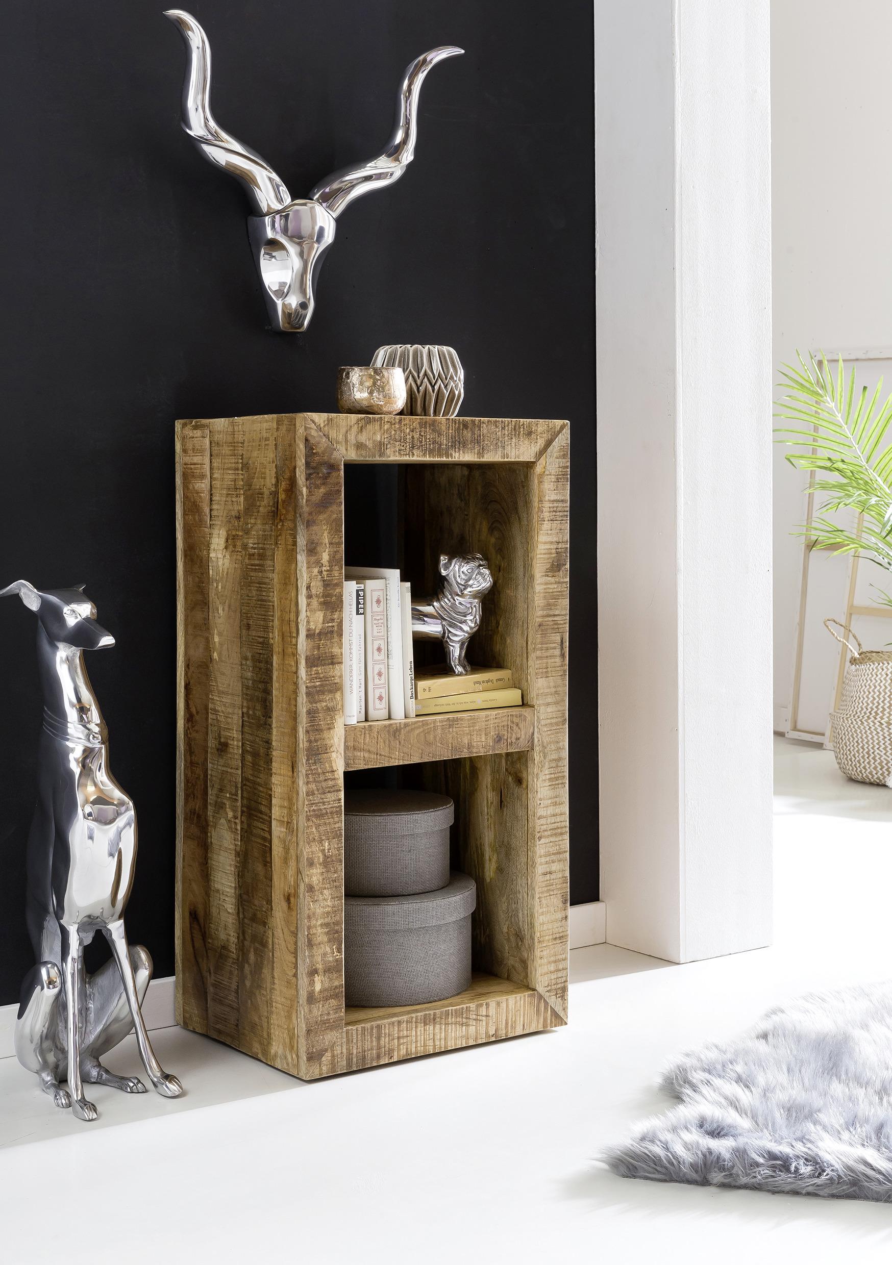 Standregal "Rustica", aus Mango - Braun, Design, Holz (45/90/35cm) - MID.YOU