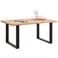 Masă WOOD 160 - culoare natur/negru, Konventionell, lemn/metal (160/75/90cm) - Modern Living