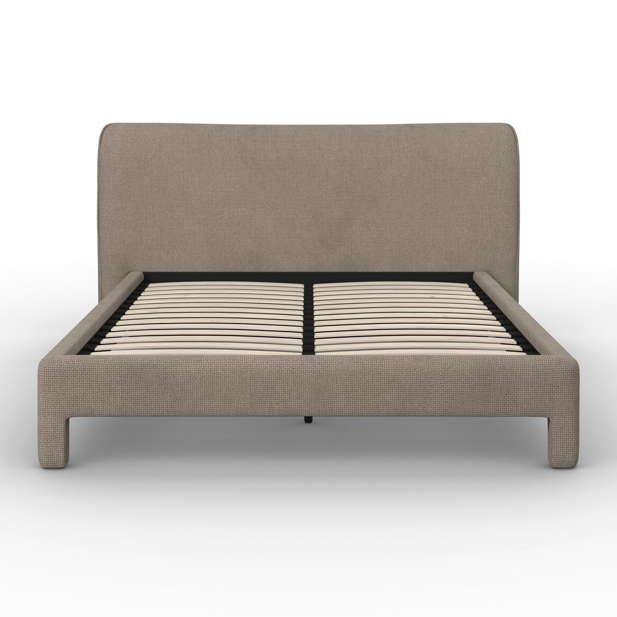 Polsterbett Valion Taupe ca. 160x200 cm - Taupe/Eichefarben, MODERN, Holz/Textil (160/200cm) - Bessagi Home