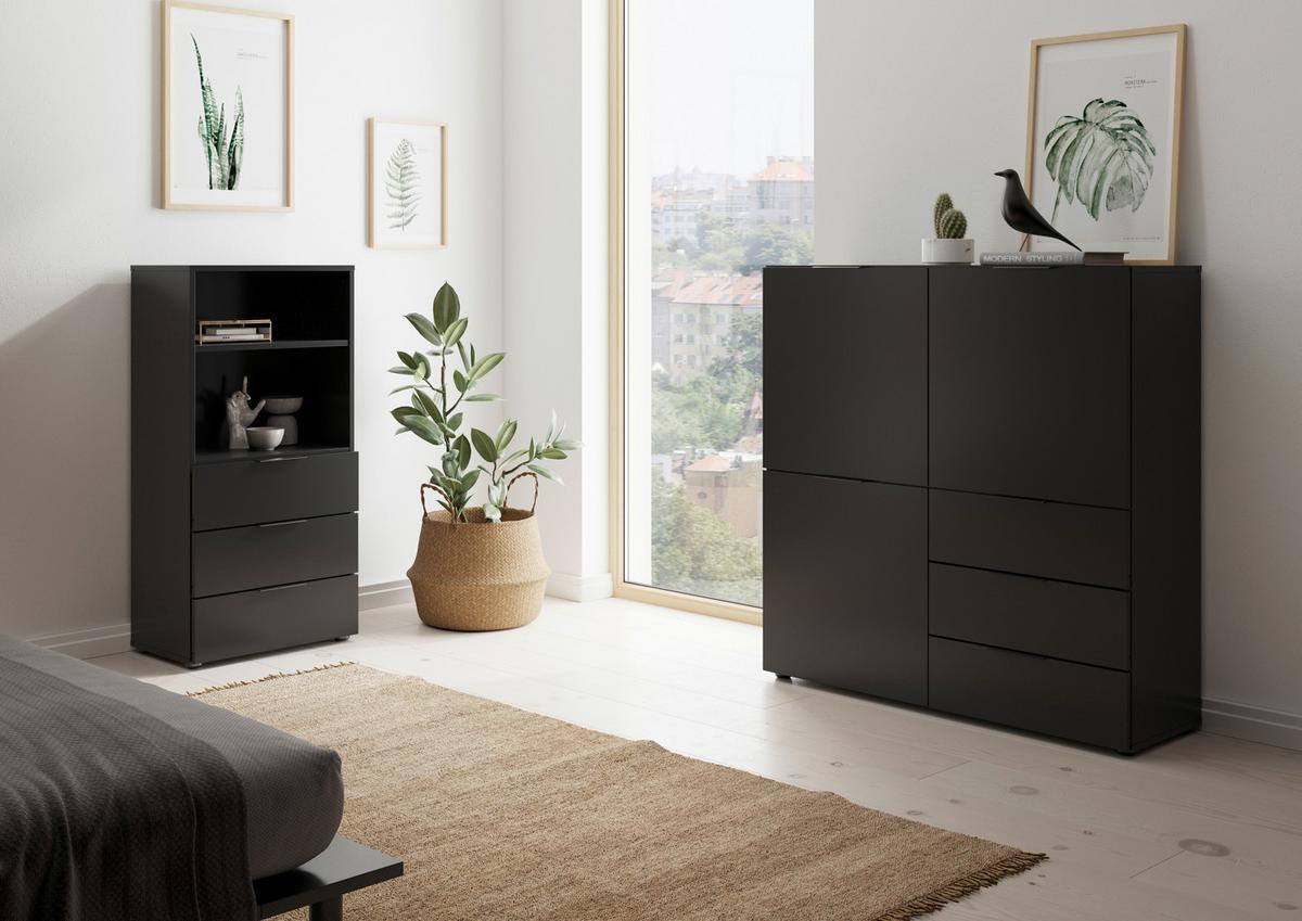 Highboard in Schwarz - Schwarz, MODERN, Kunststoff (100/101/32cm) - Mömax