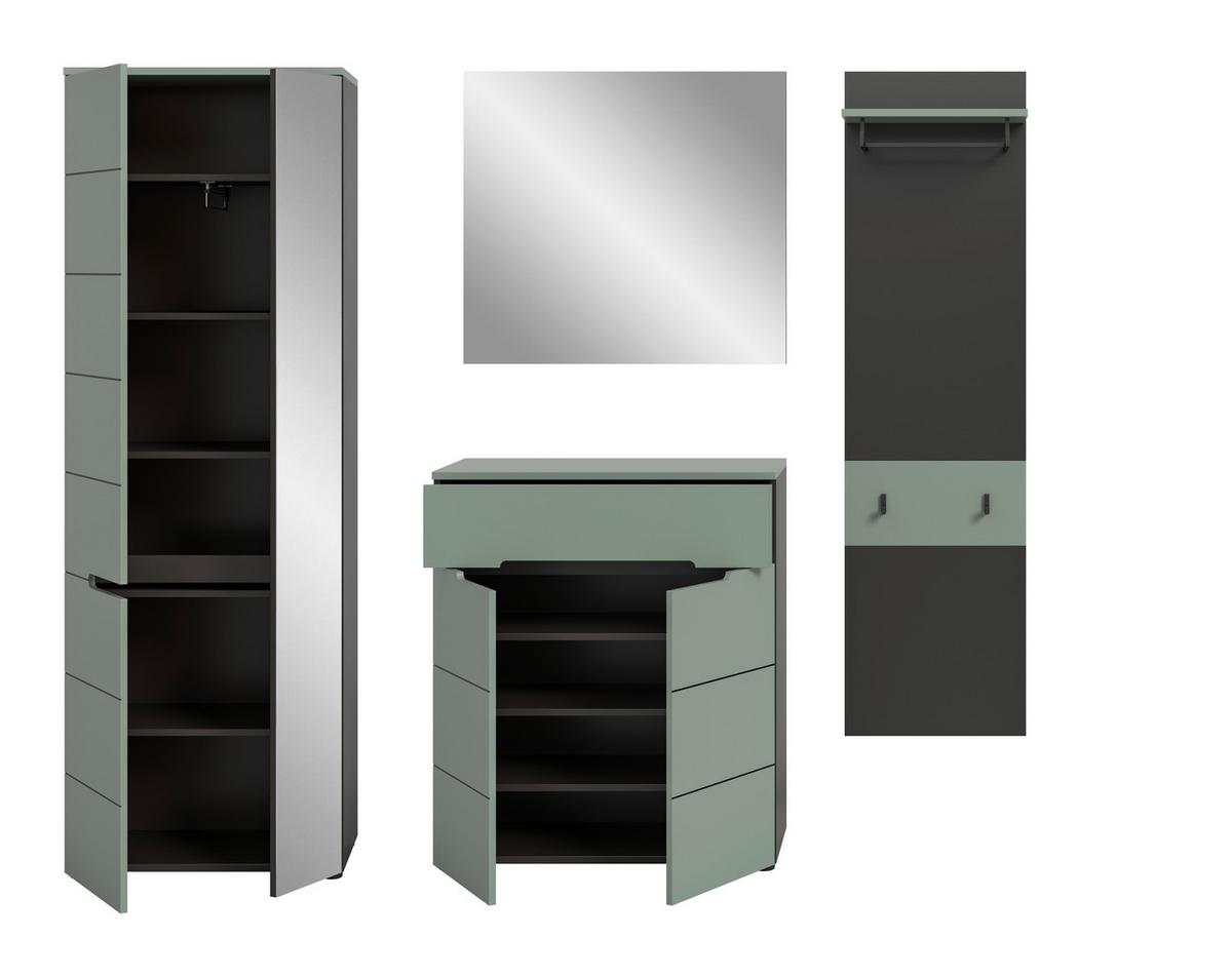 Predsoba Canu, Sivozelena, 4-Delna - Design, leseni material (220/190/37cm) - Livetastic