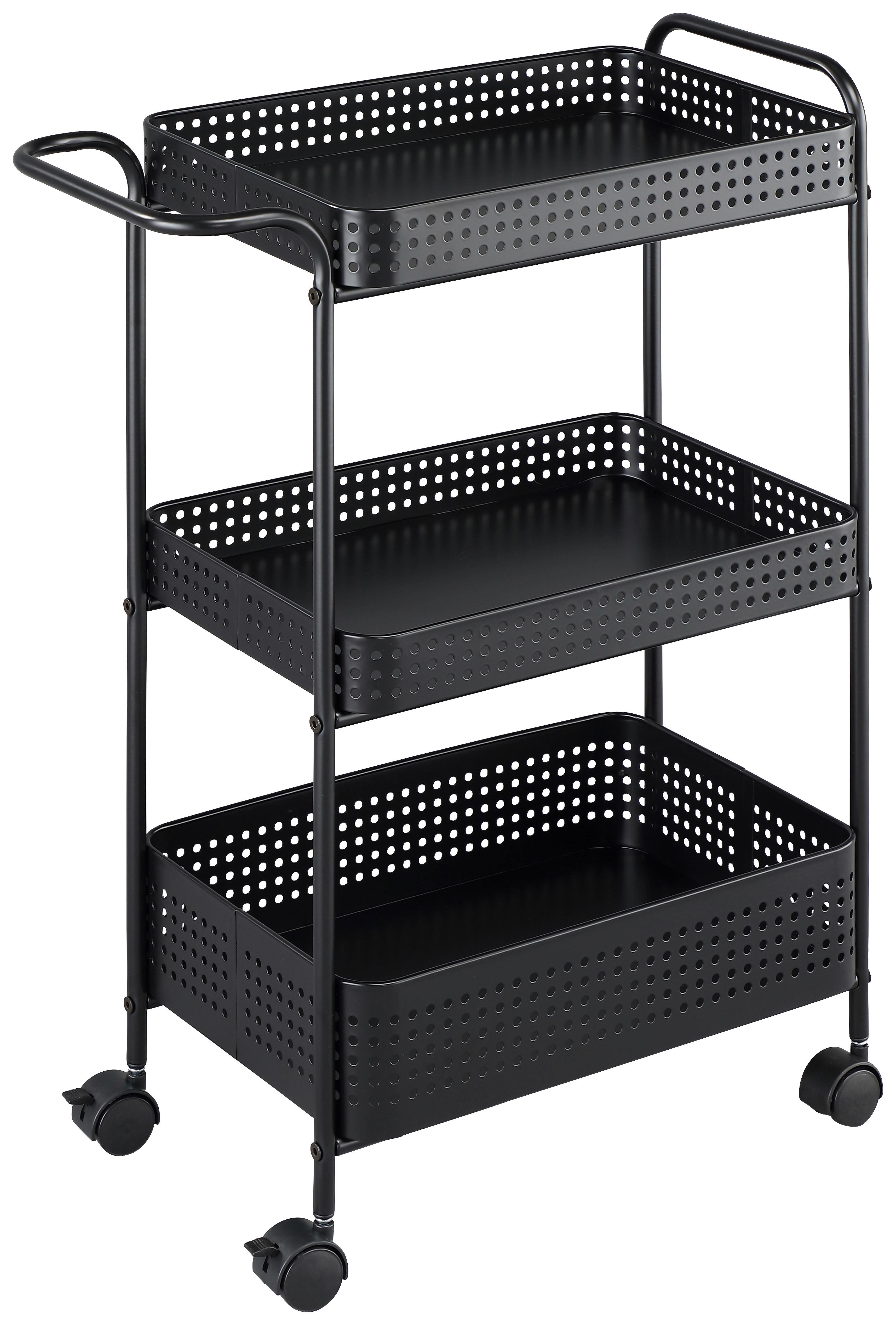 Servirni Voziček Badi, Črna - črna, Trend, kovina/umetna masa (52/72/28cm)