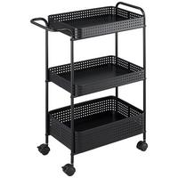 Servirni Voziček Badi, Črna - črna, Trend, kovina/umetna masa (52/72/28cm)