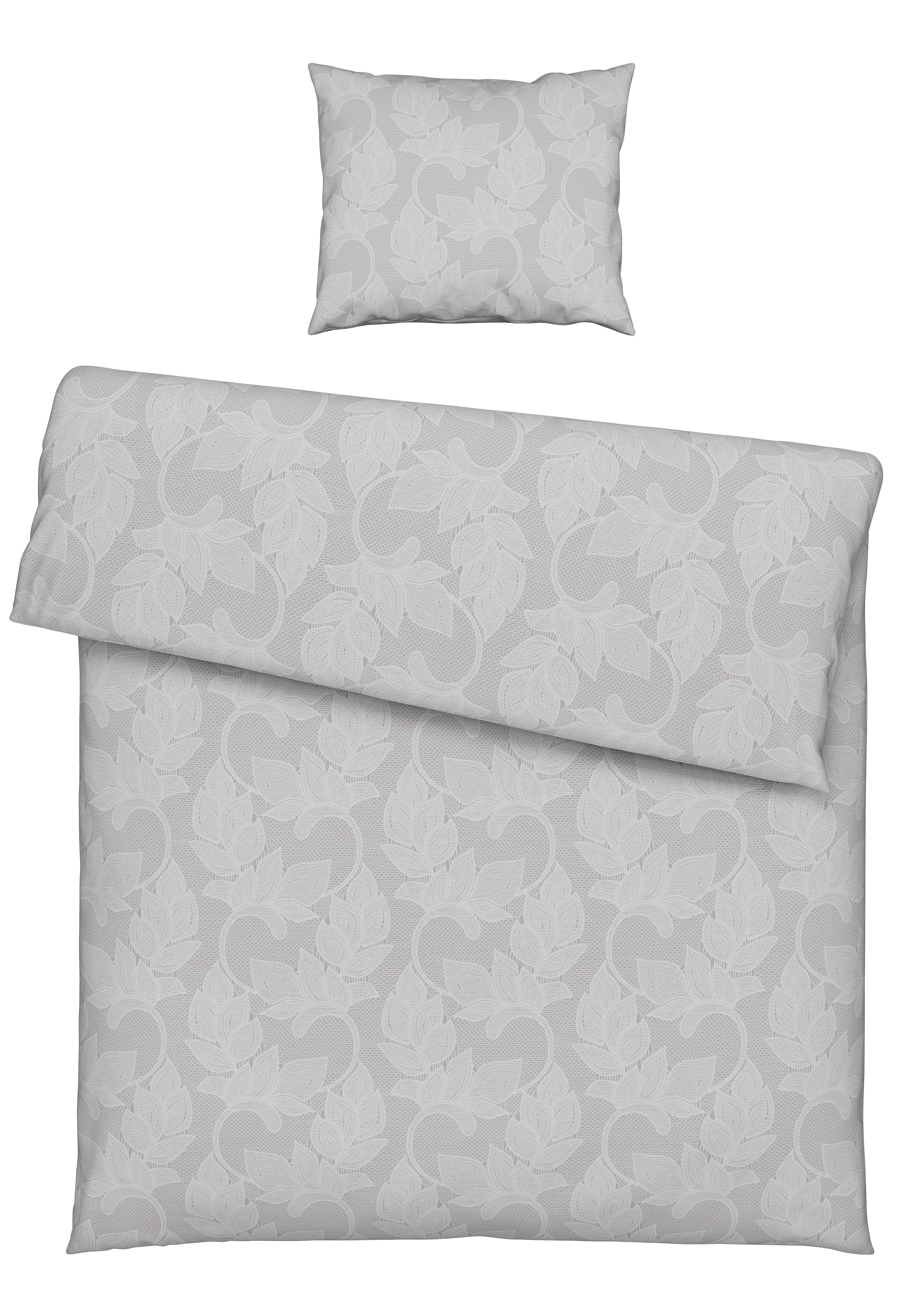 Bettwäsche Emelie in Grau ca. 160x210cm - Grau, Konventionell, Textil (160/210cm) - Premium Living