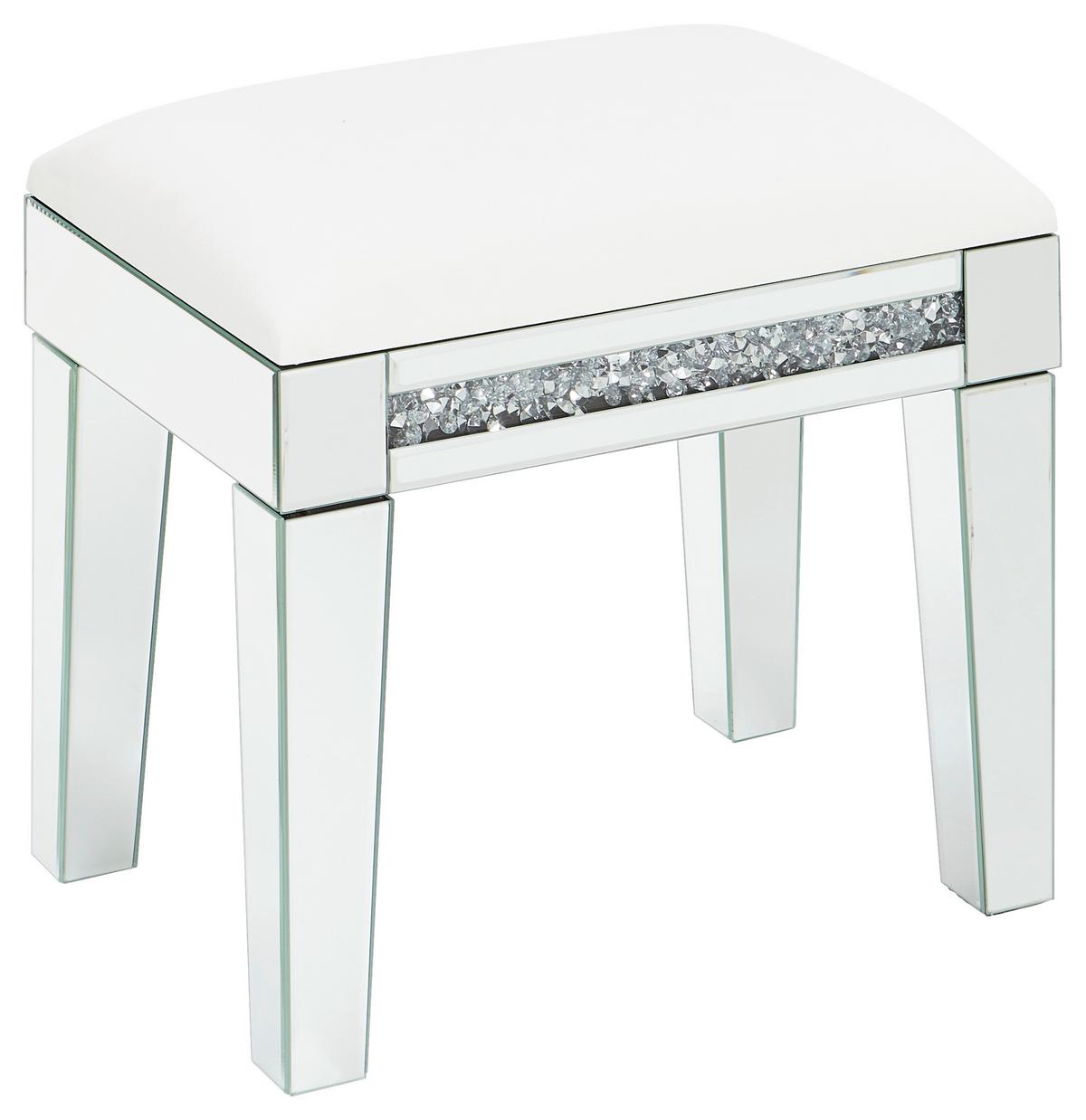 HOKER LARA - kolor srebrny/biały, Lifestyle, materiał drewnopochodny/tkanina (50/47,5/35cm) - Xora
