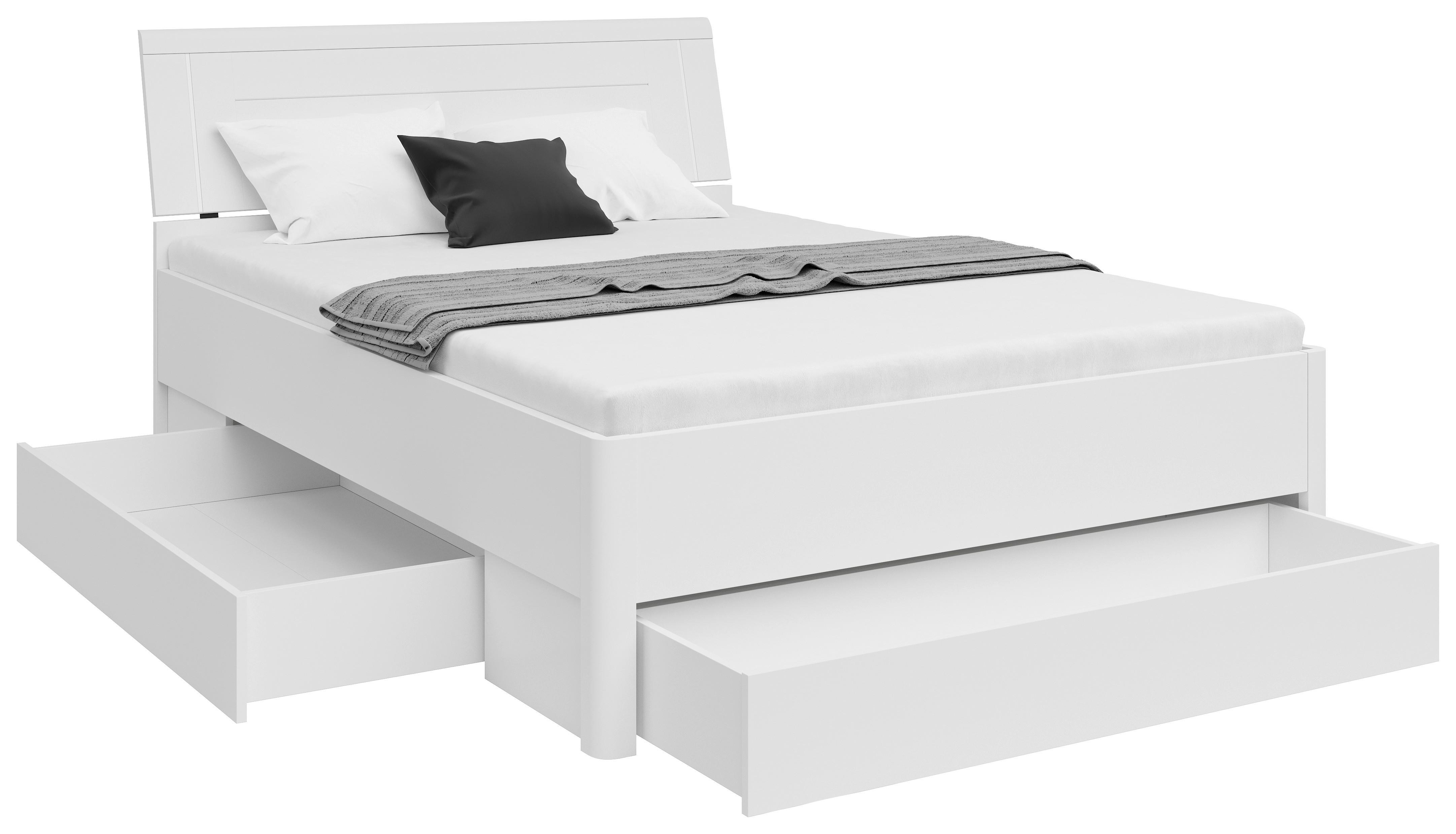 PAT CU SPAțIU DE DEPOZITARE SATURN 140 - alb, Konventionell, material pe bază de lemn (140/200cm)