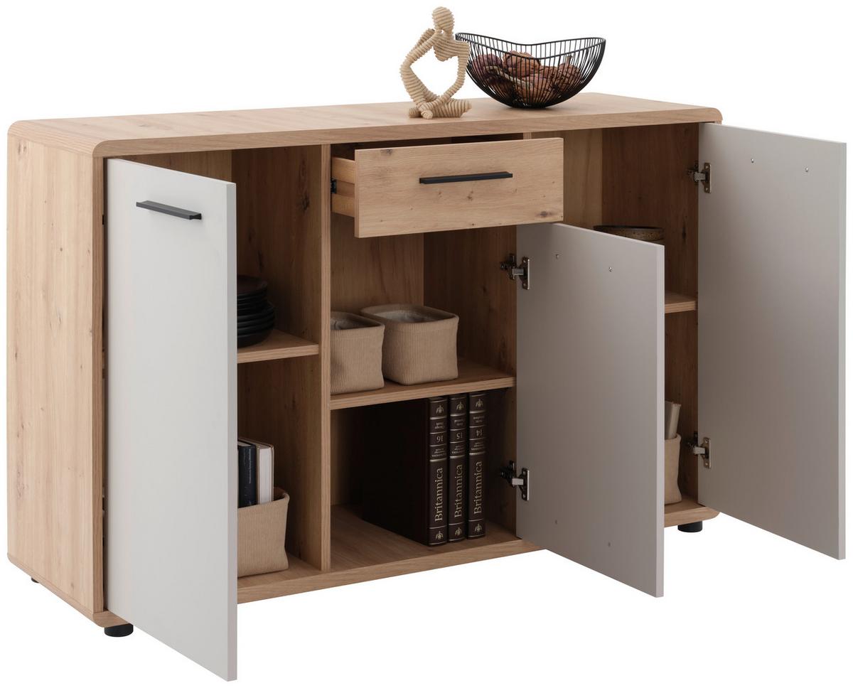 Comodă FONTANA PLUS - cașmir/stejar Artisan, Modern, material pe bază de lemn (132/87/40cm) - Modern Living