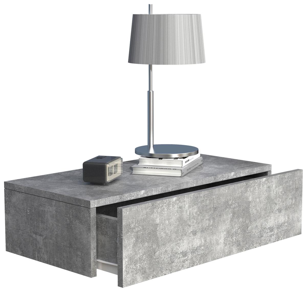 Nočna Omarica Usal M 60, Beton - siva, Moderno, leseni material (60/15/30cm) - MID.YOU