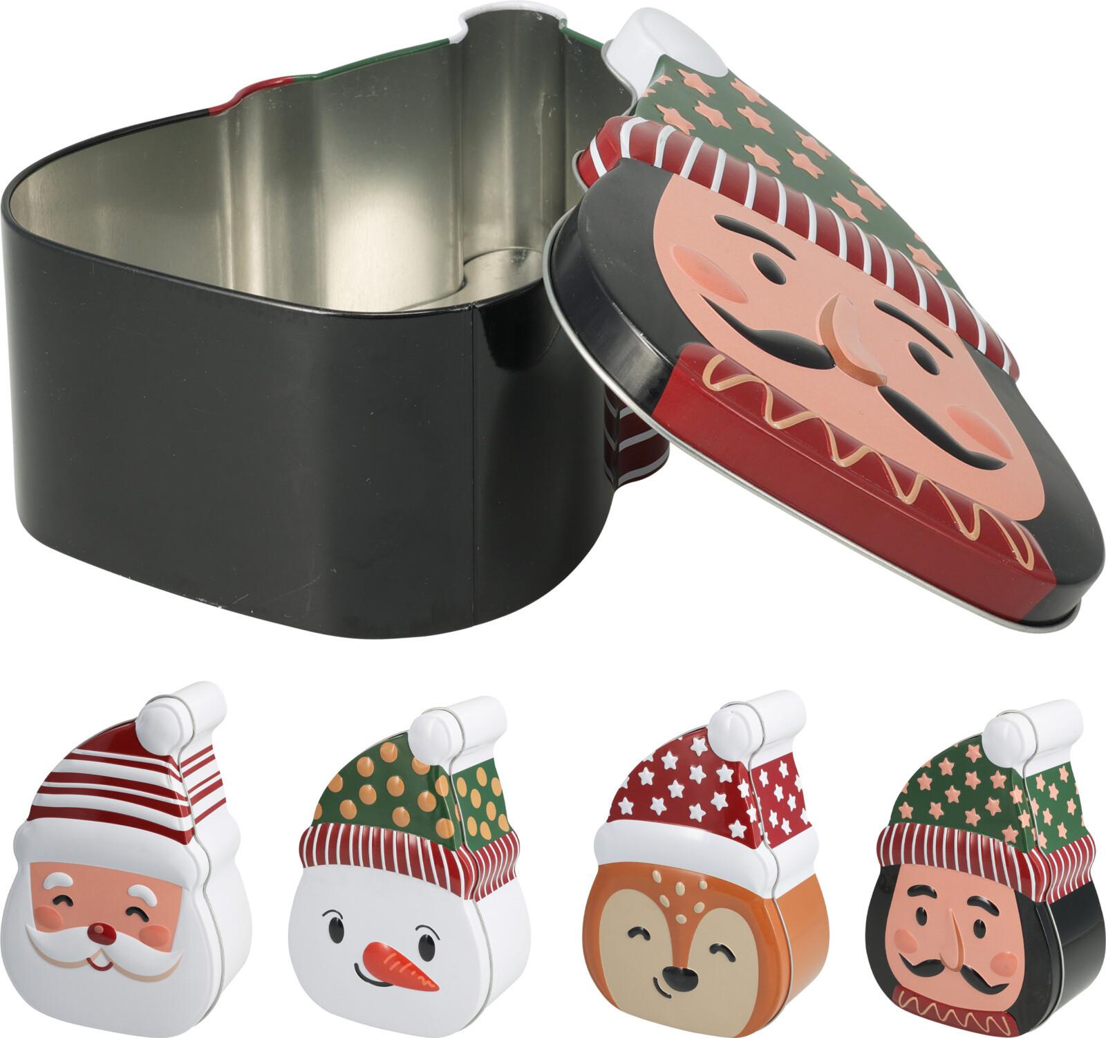 Cutie pentru biscuiți 21x12,8 cm Xmas Face - multicolor, Basics, metal (12,8/7/21cm)