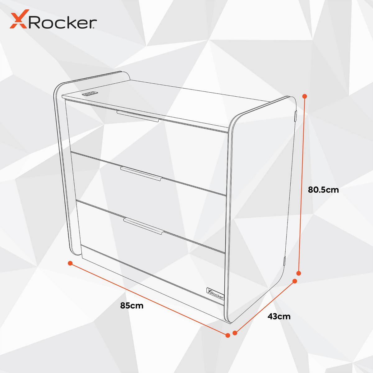 Kommode Electra ca. 85x80,5x43cm Schwarz mit LED - Grau Hochglanz/Schwarz, MODERN, Holzwerkstoff/Metall (85/80,5/43cm) - X Rocker