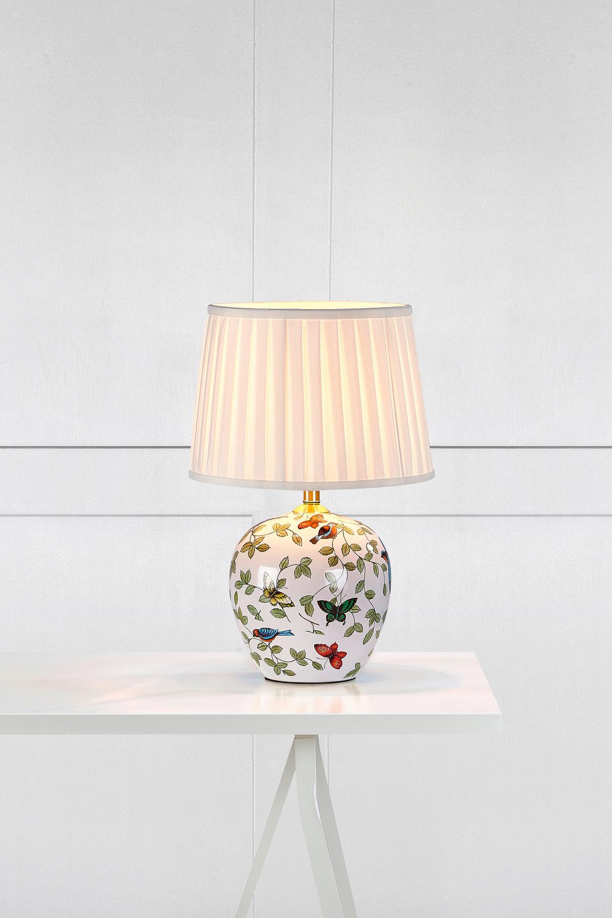 Tischleuchte Mansion max. 60 Watt - Weiß, Basics, Keramik/Textil (31/31/48cm) - Markslöjd