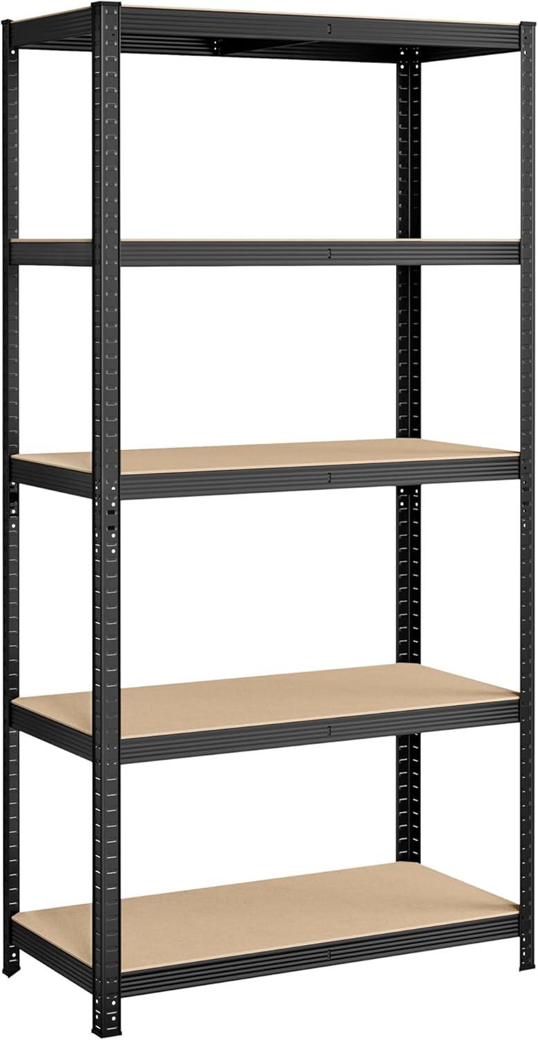 Schwerlastregal Schwarz/Hellbraun - Hellbraun/Schwarz, Basics, Holzwerkstoff (100/200/50cm)