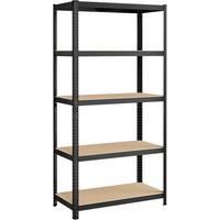 Schwerlastregal Schwarz/Hellbraun - Hellbraun/Schwarz, Basics, Holzwerkstoff (100/200/50cm)
