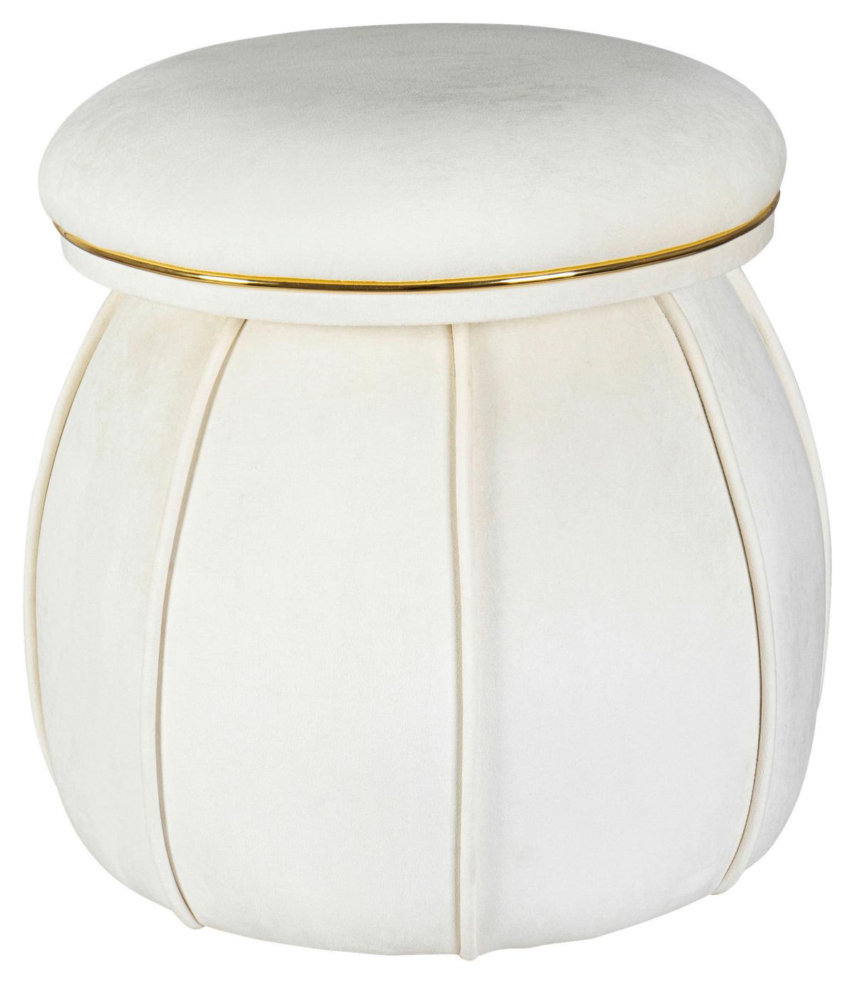 HOCKER CORIN 125 - Beige/Goldfarben, Design, Textil (51,5/55cm) - Kayoom