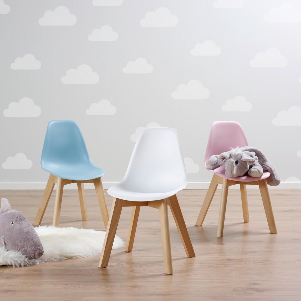 Kinderstuhl Tibby Weiß Kunststoff/Echtholz - Weiß, MODERN, Holz/Kunststoff (30/56,5/32,5cm) - Bessagi Kids
