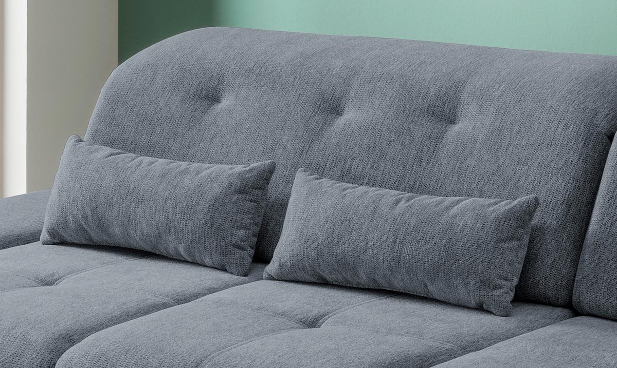 Wohnlandschaft Dalida Hellblau Chenille - Chromfarben/Hellblau, Design, Textil/Metall (300/196cm) - Livetastic