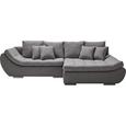Wohnlandschaft in Grau mit Bettfunktion - Chromfarben/Grau, KONVENTIONELL, Textil/Metall (288/72-90/185cm) - Modern Living Wohnlandschaft in Grau mit Bettfunktion - Chromfarben/Grau, KONVENTIONELL, Textil/Metall (288/72-90/185cm) - Modern Living