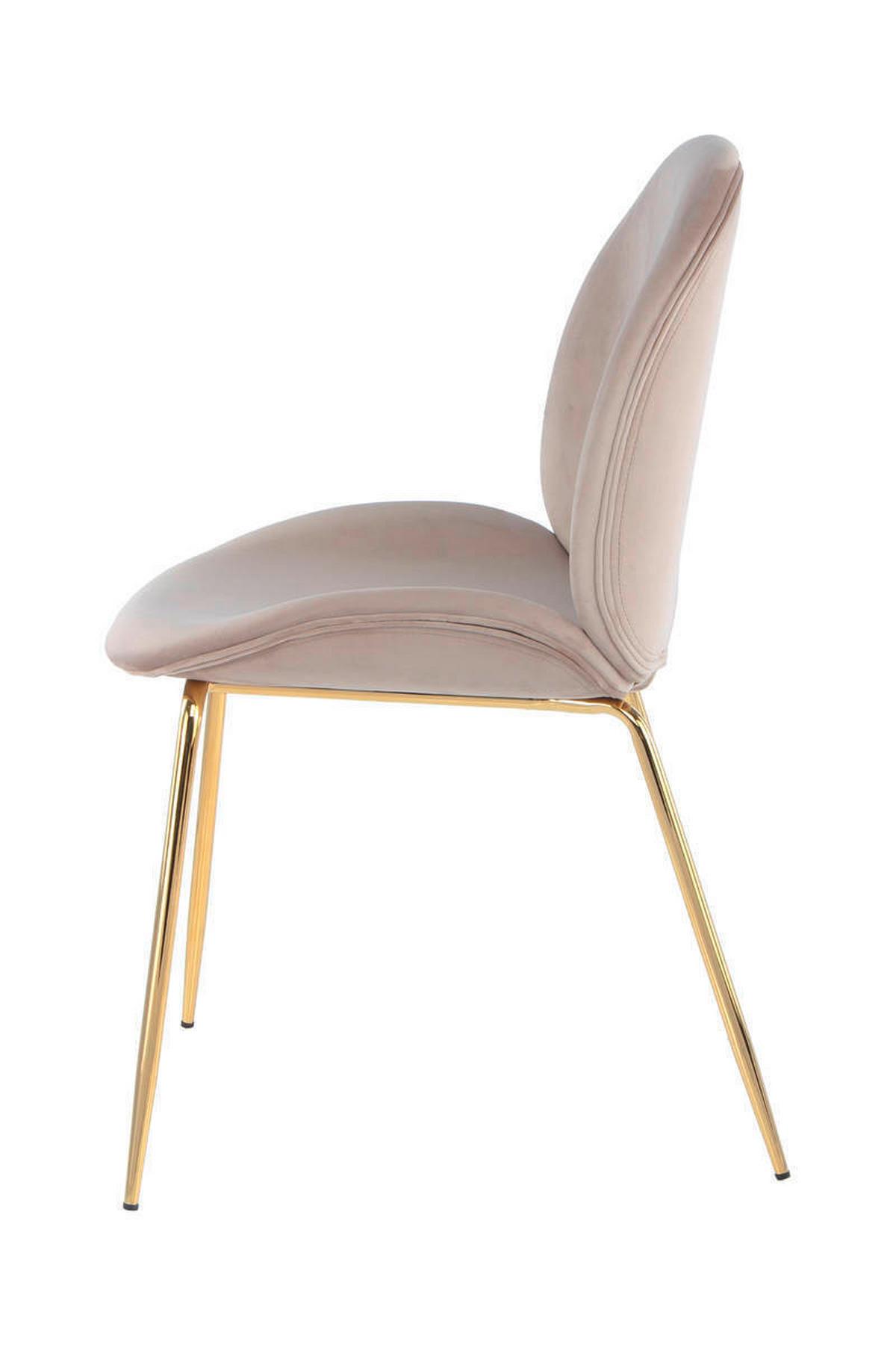 Szék Szett Jr3km - bézs/sárgarézszínű, Modern, műanyag/fém (47/90/59cm) - Kayoom