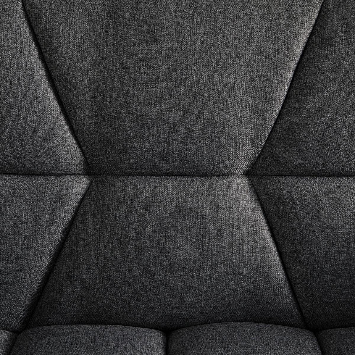 Schlafsofa in dunkel- grau inkl. 2 Kissen "David" - Chromfarben/Dunkelgrau, Modern, Holz/Textil (196/83/89cm) - Bessagi Home