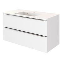 SZAFKA Z UMYWALKĄ GARDA - biały, Konventionell, kamień/materiał drewnopochodny (100cm) - Xora