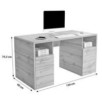 Masă de scris FONTANA PLUS - cașmir/culoare lemn stejar, Modern, material pe bază de lemn (150/75,5/60cm) - Modern Living